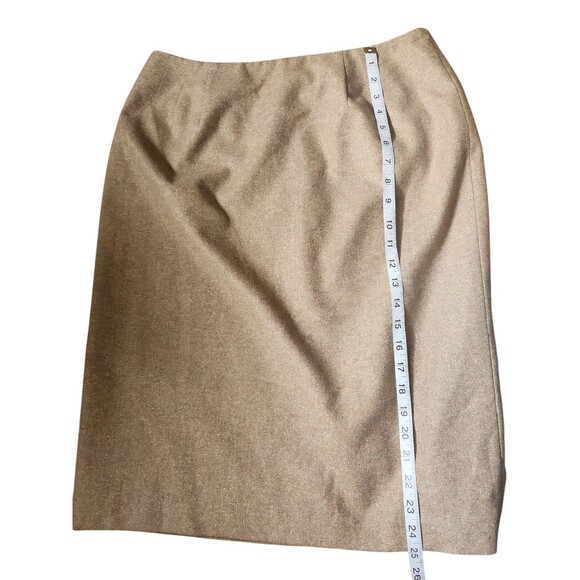 Bill Blass Tweed Skirt Suit Womens 12 Old Money Corpcore Tan Double-breasted - Picture 12 of 12